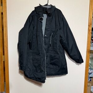Men's Waterproof Black Raincoat